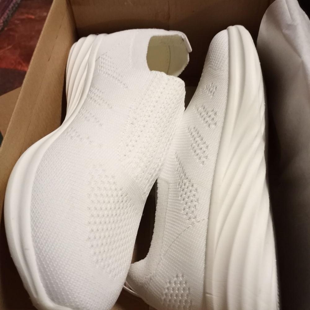 White slip on shoes